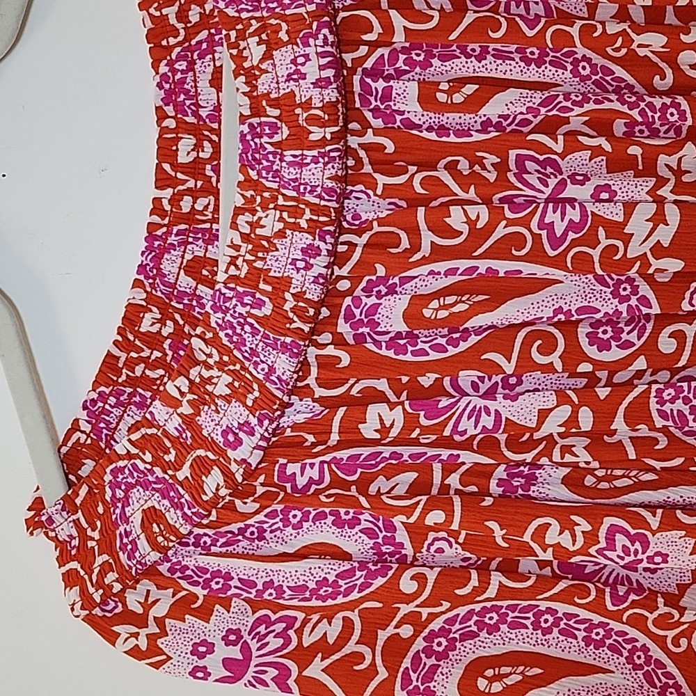 Boden Paisley Off-Shoulder Jumpsuit - Red and White Sz 8 - Picture 9 of 16